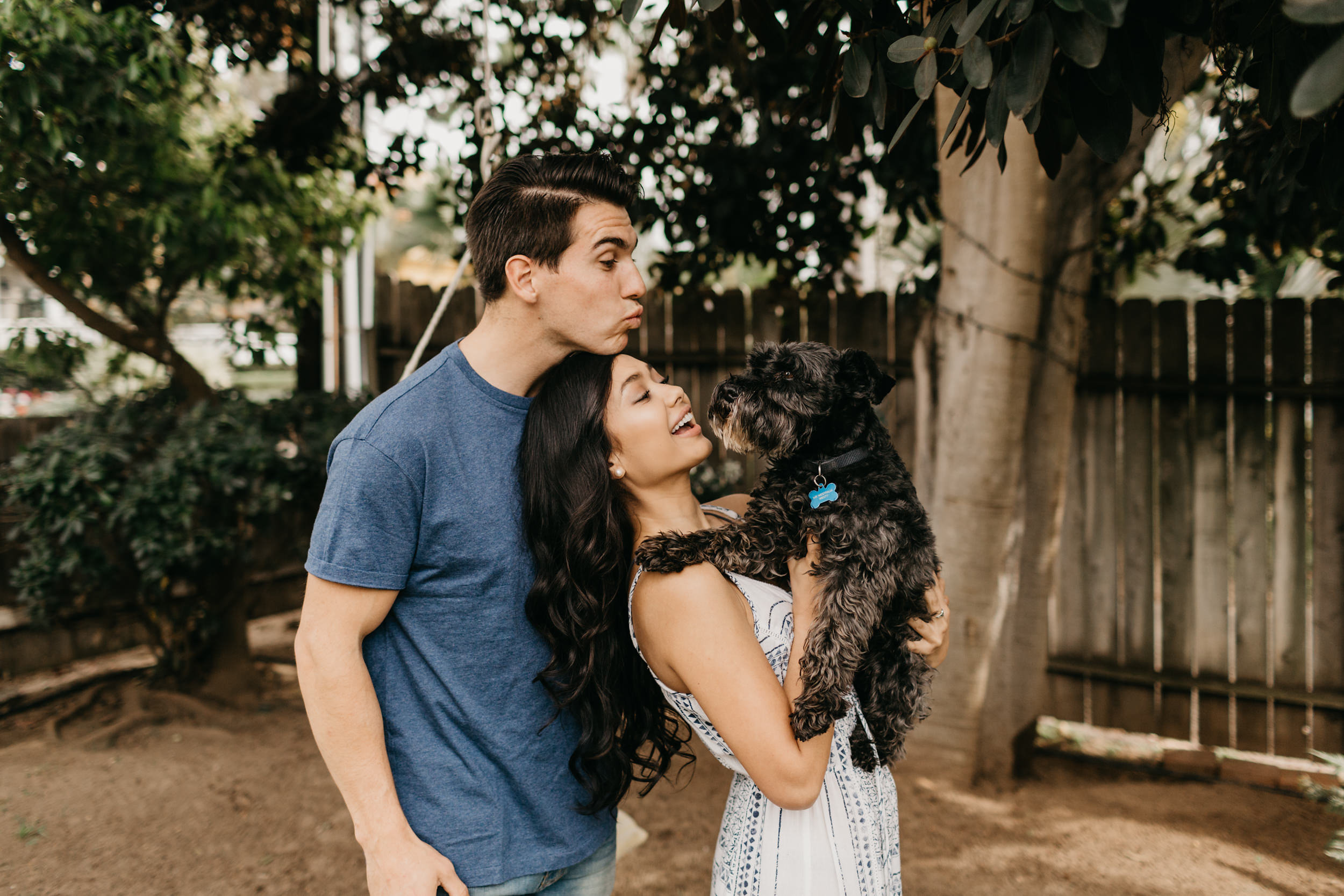 cute couple with dog 