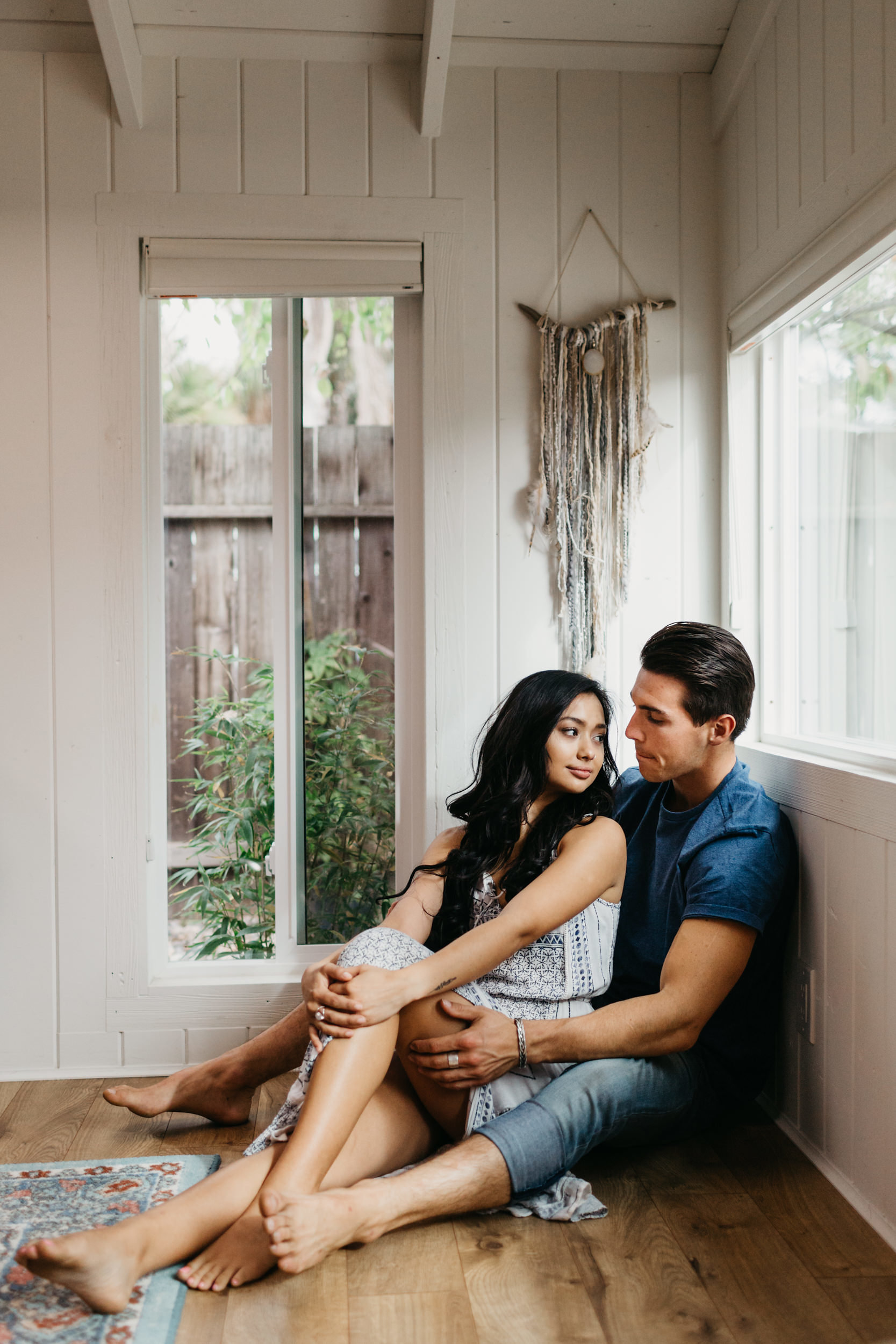 couple hanging out at home 