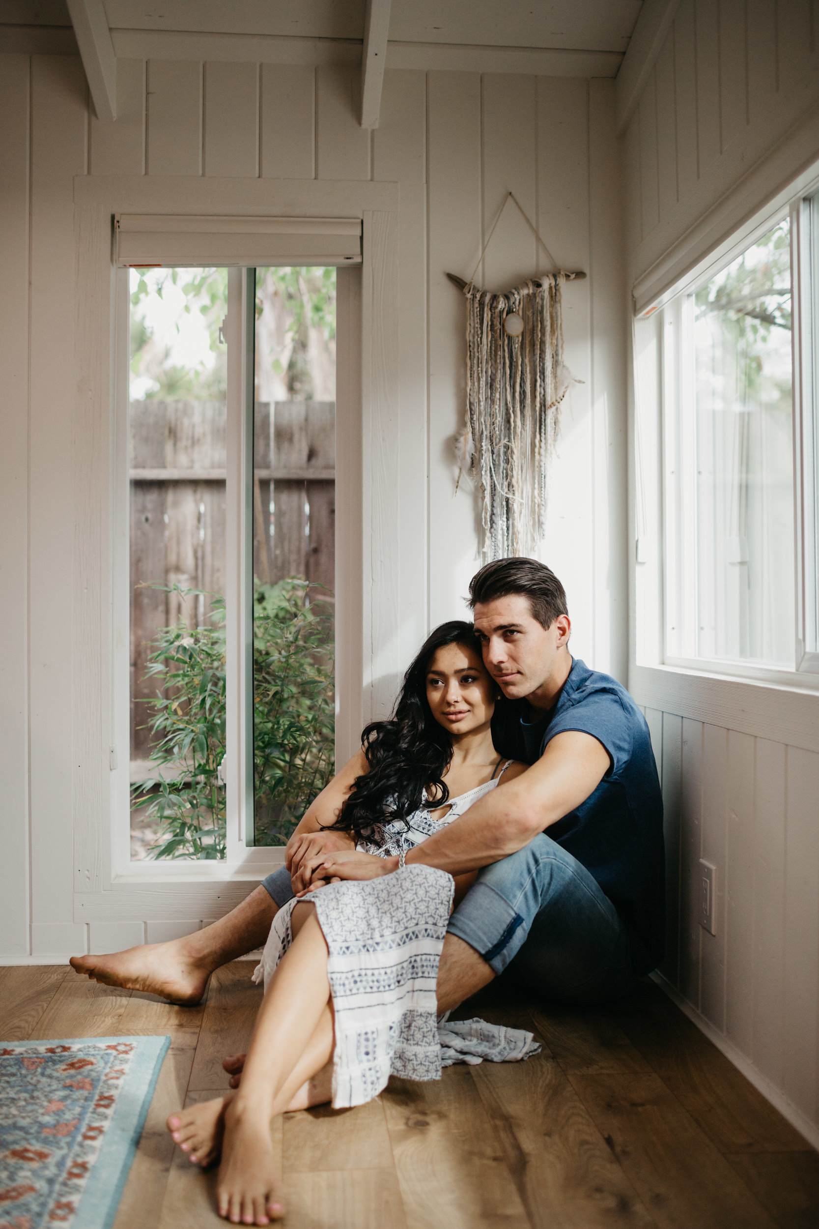 couple relaxing at home 