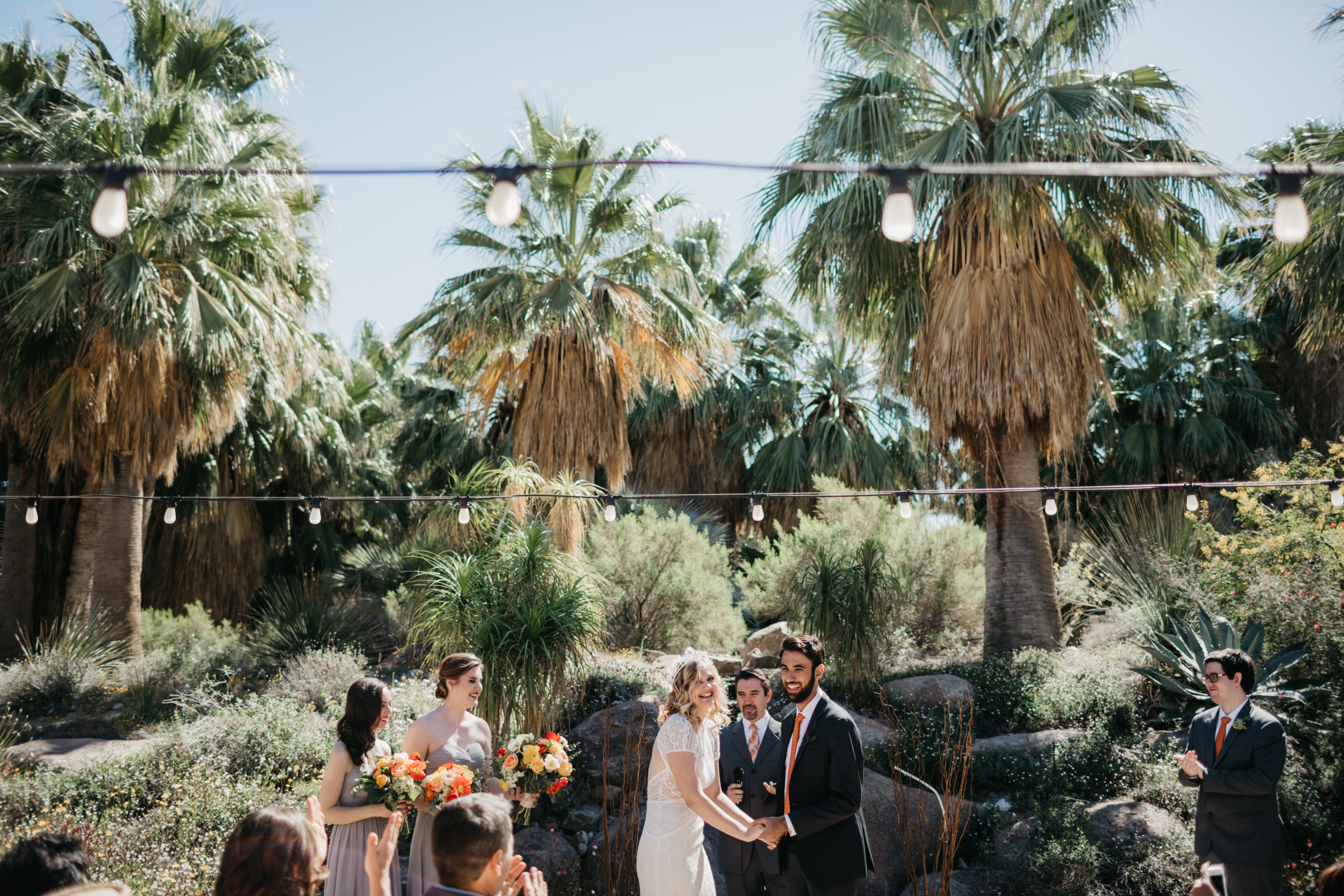 living desert Palm Springs wedding ceremony