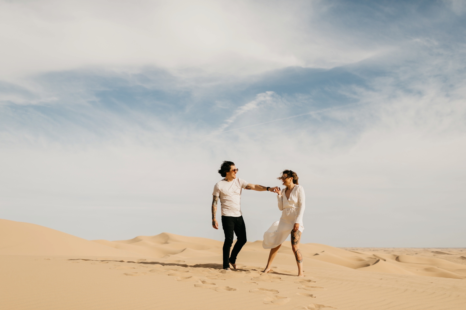couple dancing in Glamis Sand Dunes