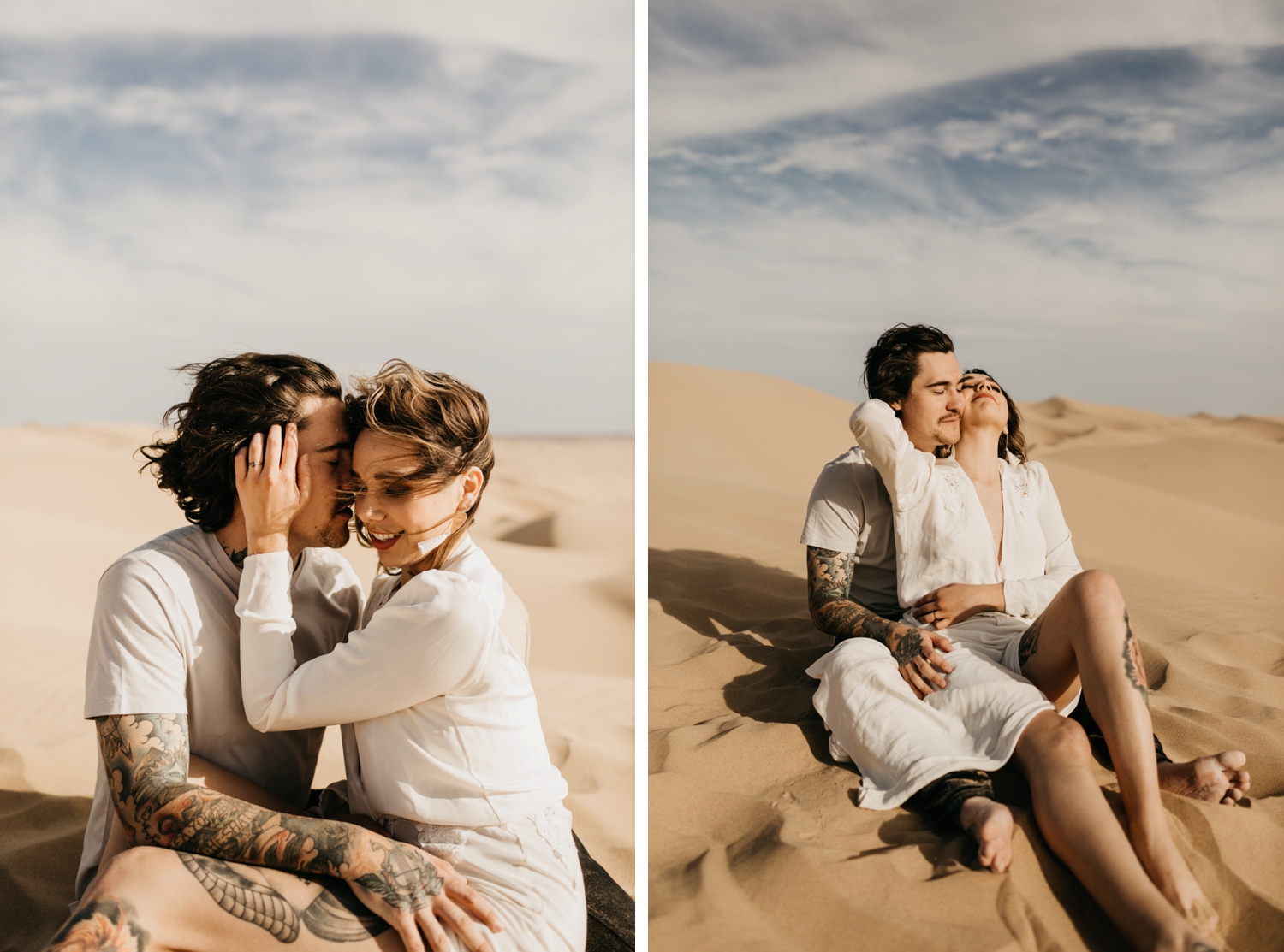 couple in glamis sand dunes 