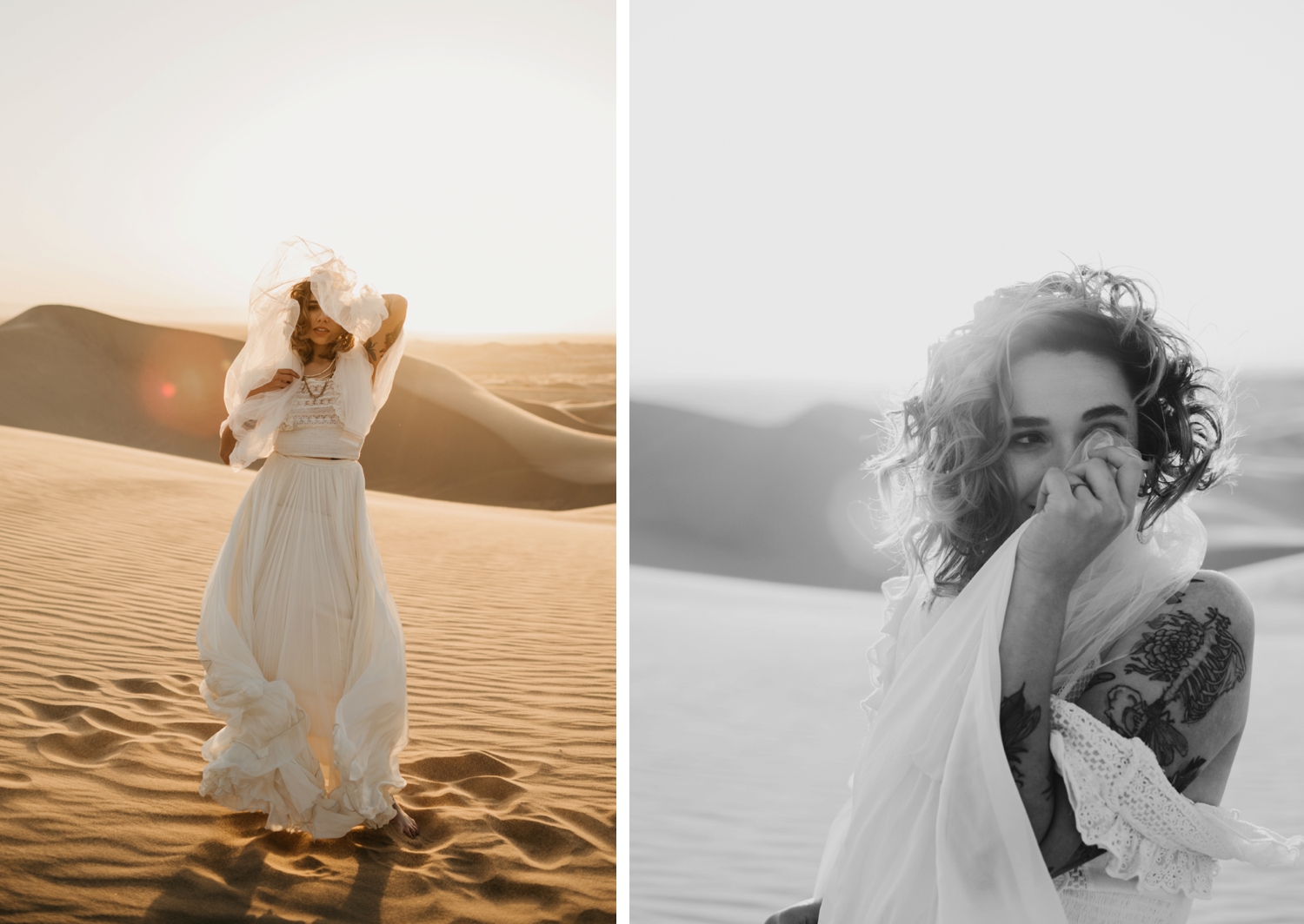 bride at sunset in Morocco 